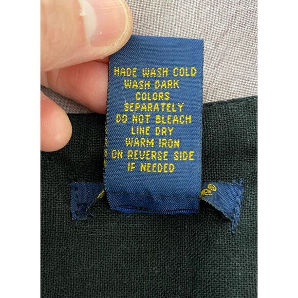 e-col-o-gie Women's 8 Black Embroidered Linen Blend Full A-Line Skirt - Picture 5 of 6